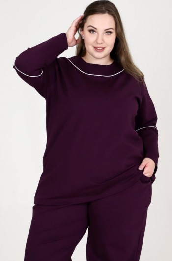 Туника-кофта Питер 2 баклажан - Теза-Текс